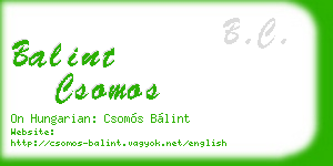 balint csomos business card