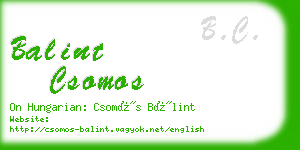 balint csomos business card